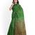 leaf green striped cotton blend saree