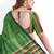 leaf green striped cotton blend saree