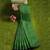 leaf green striped cotton blend saree