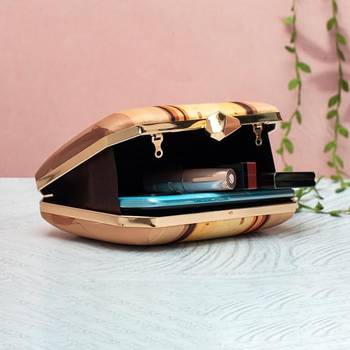 Lady & cat elegance printed clutch bag for women with detachable strap 3