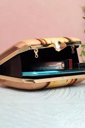 Lady & cat elegance printed clutch bag for women with detachable strap