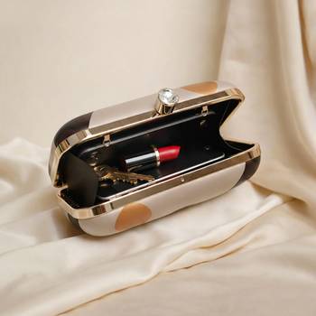 Off white based woman with tiger printed clutch bag for women with detachable strap 3