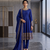 Fancy royal blue chinon sequins gotta patti anarkali suit