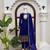 Fancy royal blue chinon sequins gotta patti anarkali suit