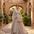Glowing grey tabby silk foil work salwar suit