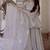 Glowing grey tabby silk foil work salwar suit