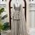 Glowing grey tabby silk foil work salwar suit
