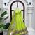 Fancy parrot green tabby organza silk hand work anarkali suit