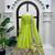 Fancy parrot green tabby organza silk hand work anarkali suit