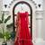 Red tabby silk mirror lace anarkali suit