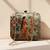 Floral printed box clutch bag for women with detachable strap
