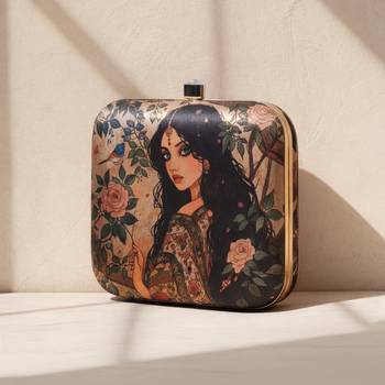 Princess printed box clutchbag for women with detachable strap 2