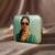 Printed box clutch bag for women with detachable strap