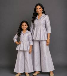 Lavender grey brocade co ord set