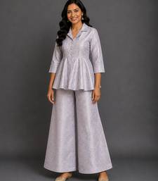Lavender grey brocade co ord set