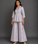 Lavender grey brocade co ord set