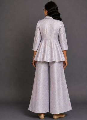 Lavender grey brocade co ord set 4