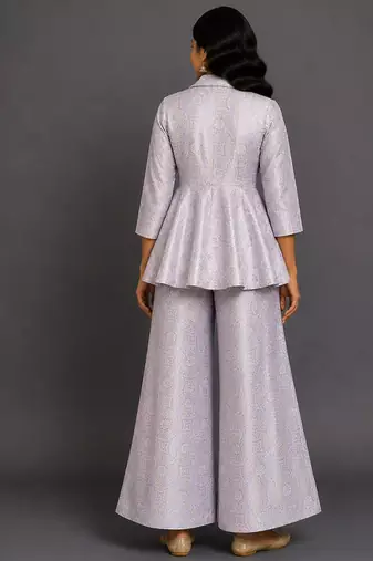 Lavender grey brocade co ord set
