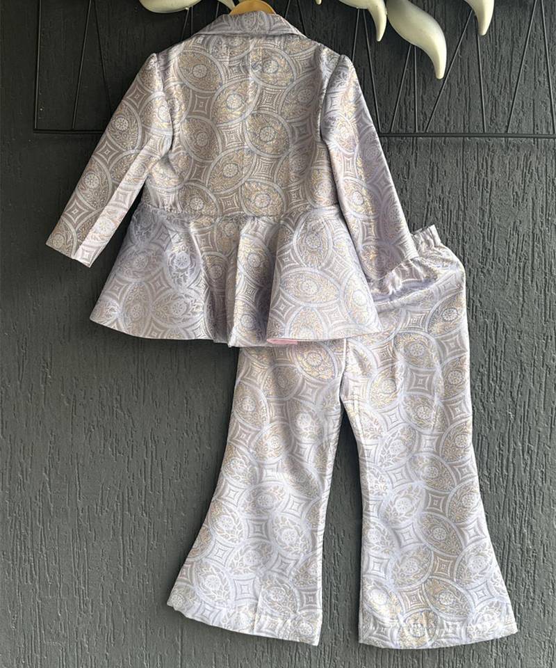 Lavender grey brocade co ord set