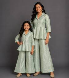 Sage green brocade co ord set