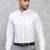 Men classic spread collar solid cotton formal shirt