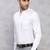 Men classic spread collar solid cotton formal shirt