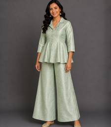 pastel green brocade co ord set