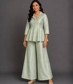 pastel green brocade co ord set