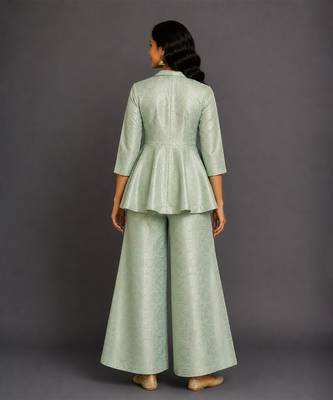 Sage green brocade co ord set 4