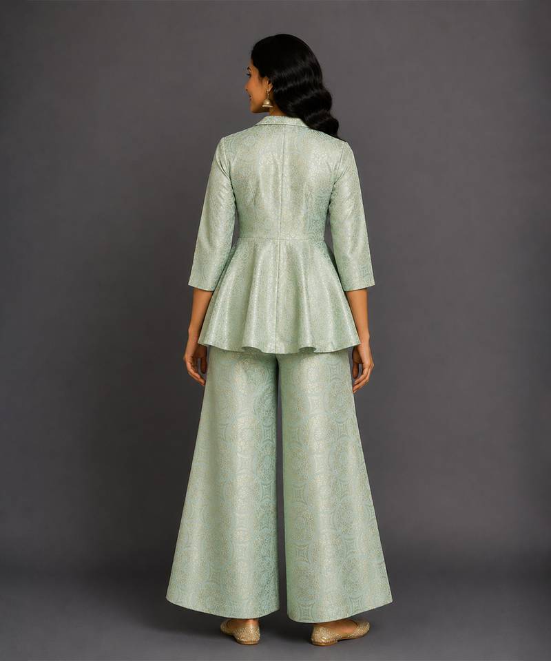 Sage green brocade co ord set