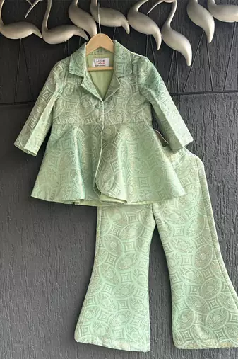 Sage green brocade co ord set
