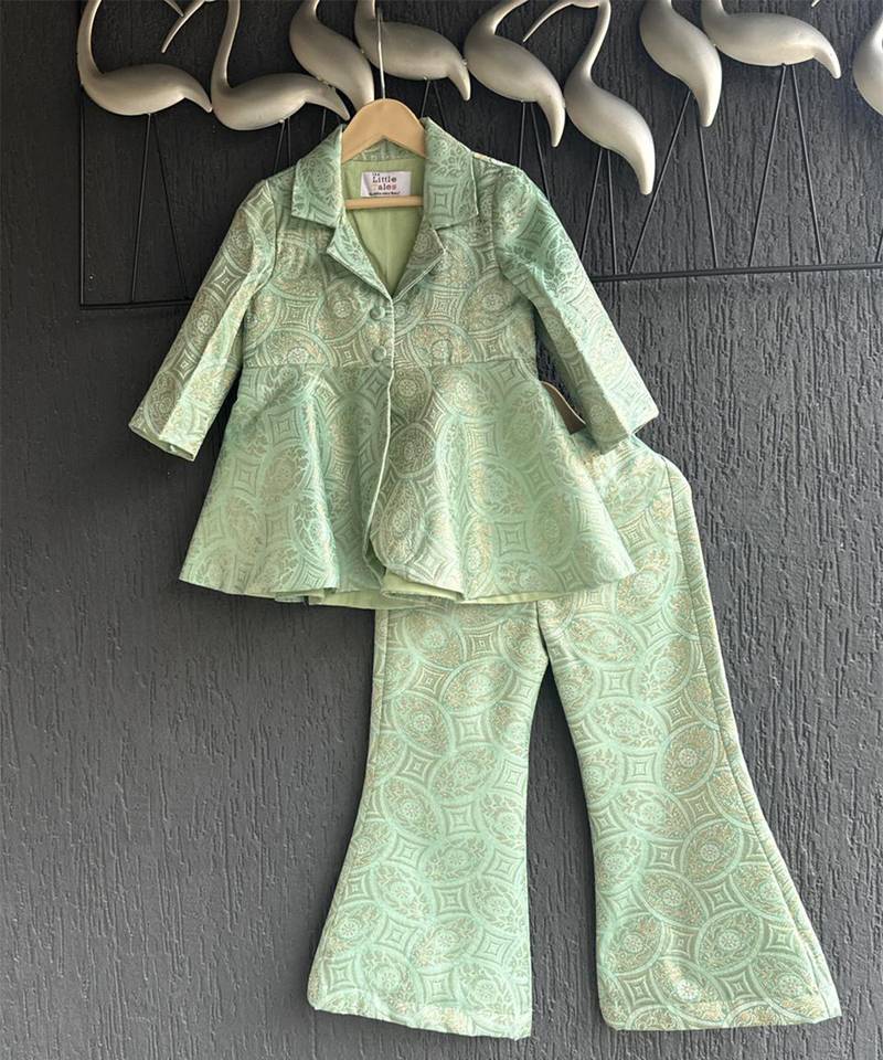 Sage green brocade co ord set
