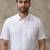 Men classic spread collar solid cotton formal shirt