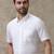 Men classic spread collar solid cotton formal shirt