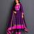 Deep plum purple embroidered silk anarkali set