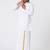 Ramraj cotton men full sleeves white medium kurta with 3/4" inch gold jari dhoti