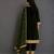 Bottle green embroidered velvet kurta set