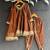 Metallic brown mirror embroidered silk kurta set