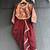 Maroon red brocade draped skirt set