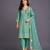Aqua blue embroidered chanderi kurta set