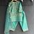 Aqua blue embroidered chanderi kurta set