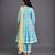Sky blue printed silk kurta set