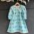 Sky blue printed silk kurta set