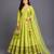 Lime green chanderi anarkali set
