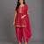 Magenta pink embroidered chanderi kurta set