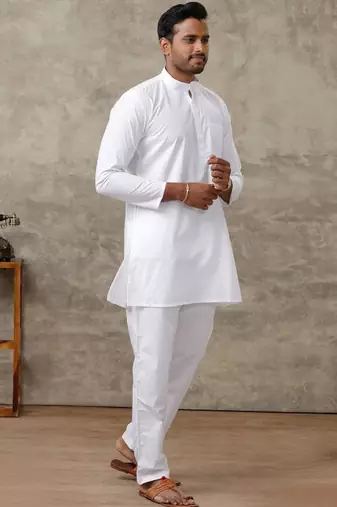 Men regular pure cotton kurta with pyjamas