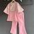 Baby pink embroidered silk kurta-set