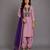 Lavender embroidered cotton silk kurta set
