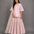 Baby pink embroidered silk sharara skirt set
