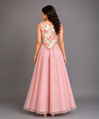 Off white pink printed cotton silk co ord set 3